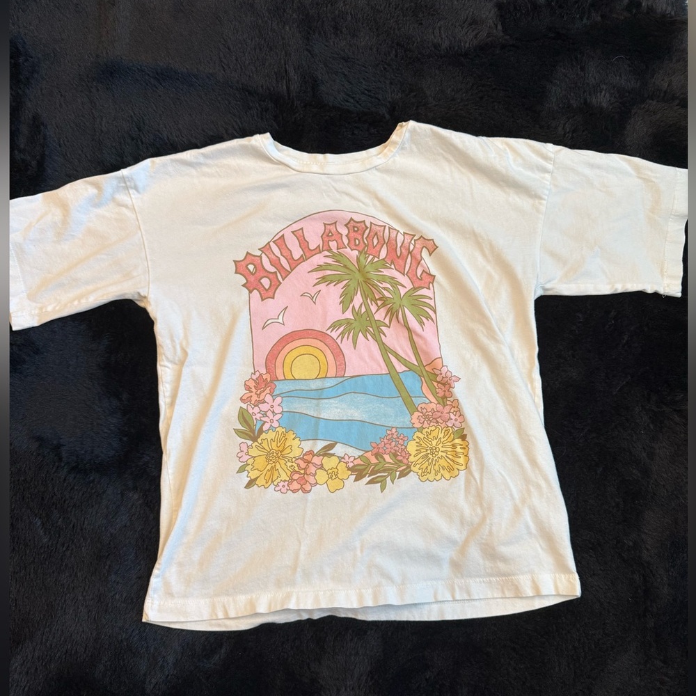 Billabong Youth White Tropical Graphic Tee SZ L